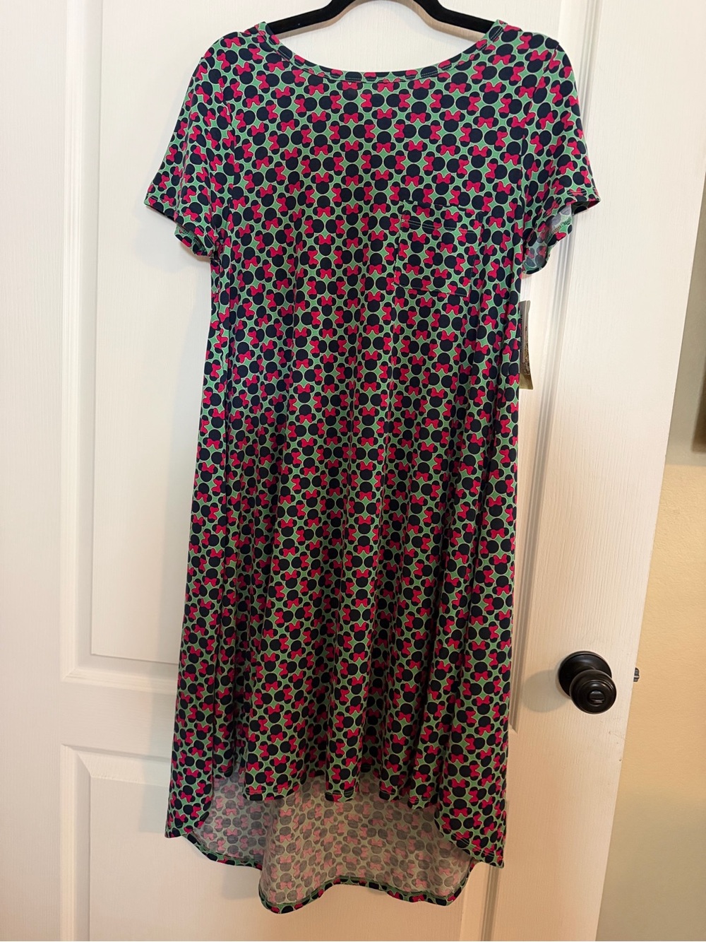 NWT LuLaRoe x Disney “Carly” Mini Mouse High-Low Swing Dress. Sz S (will fit M)
